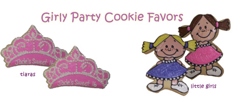 girly party cookie favors